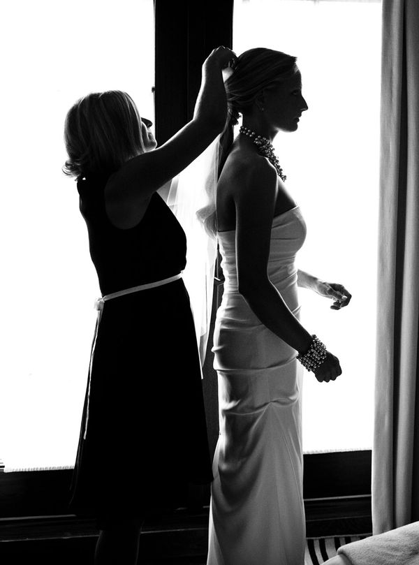 Black & White Bride Getting Ready 
