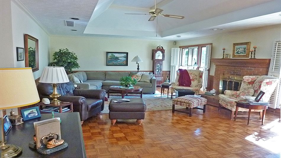 Baton Rouge Surburban Home TV Room, 1976 Before