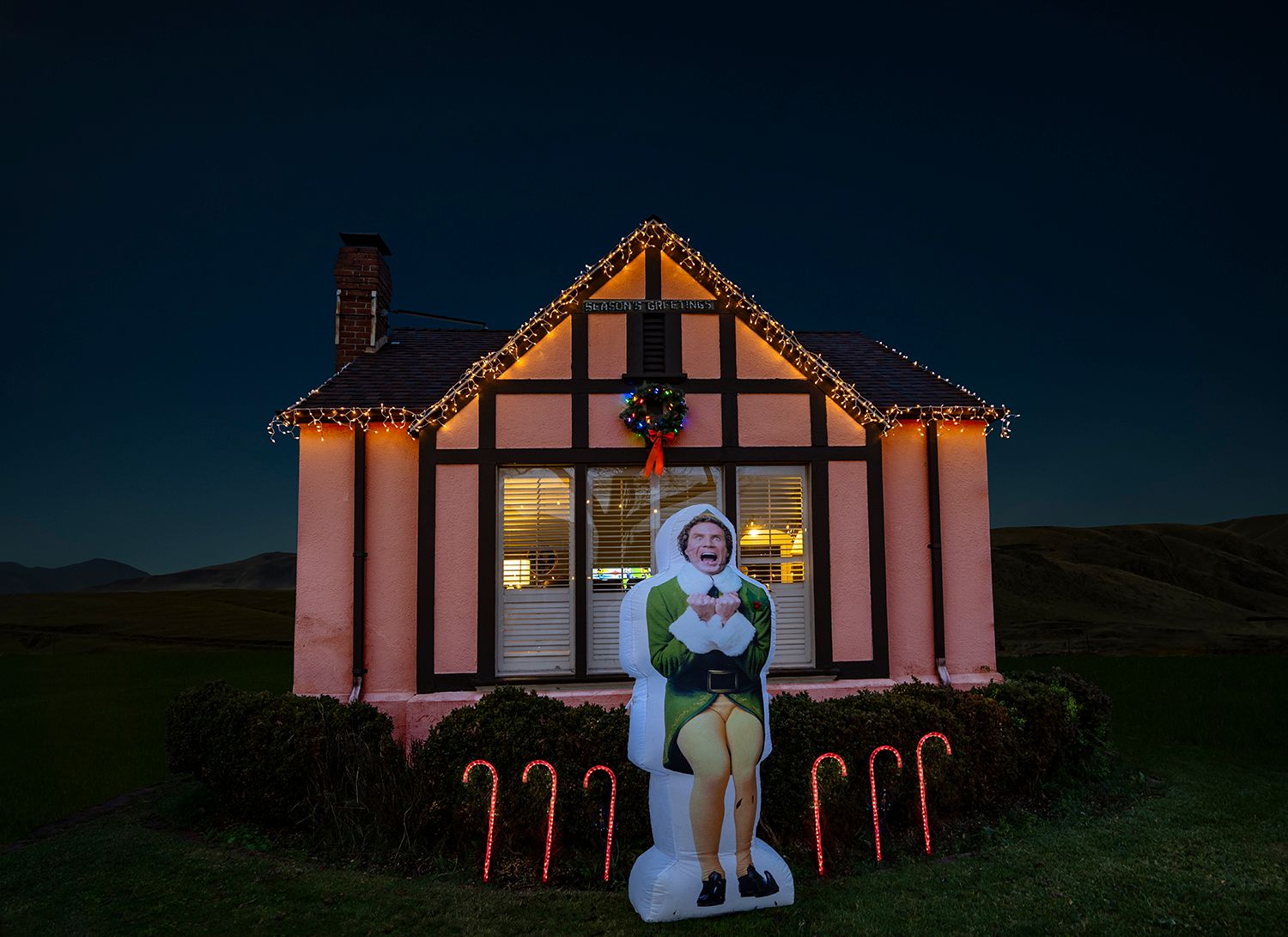 Archival Pigment print on photo rag paper from the Virtually No Place Like Home (for the Holidays) series Elf House