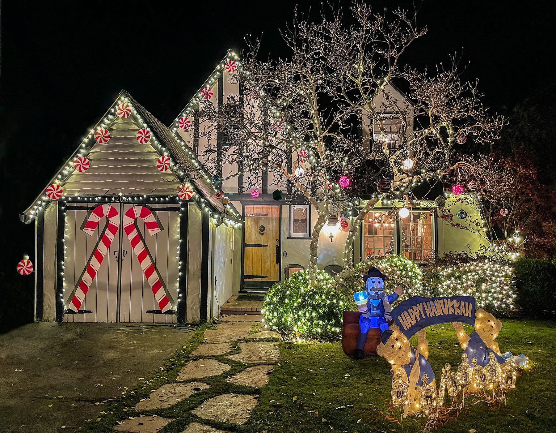 Archival Pigment print on photo rag paper from the Virtually No Place Like Home (for the Holidays) series Christmas Chanukkah House