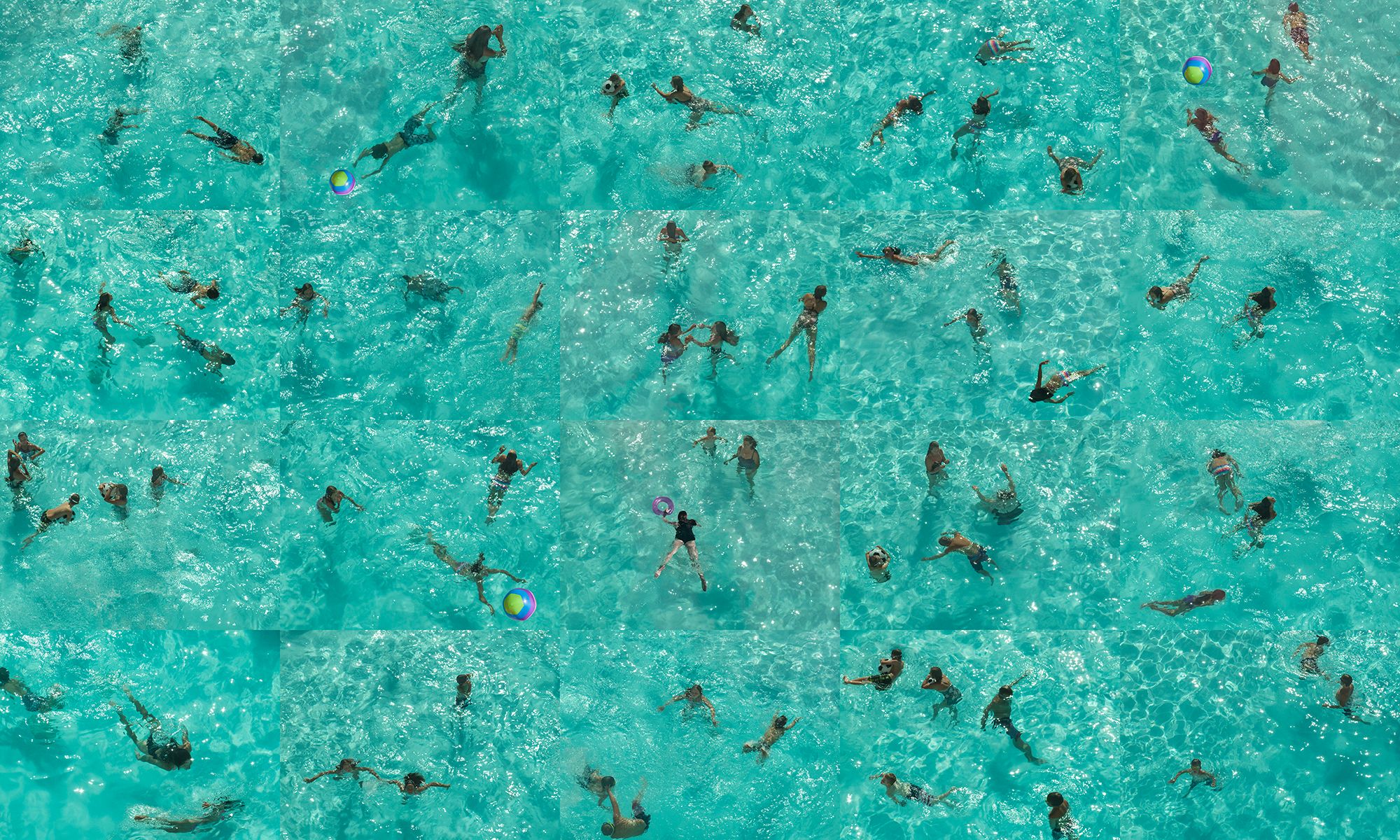 Dye Sublimation print on metal     42" x 70" Swim #13: Mayim Mayim