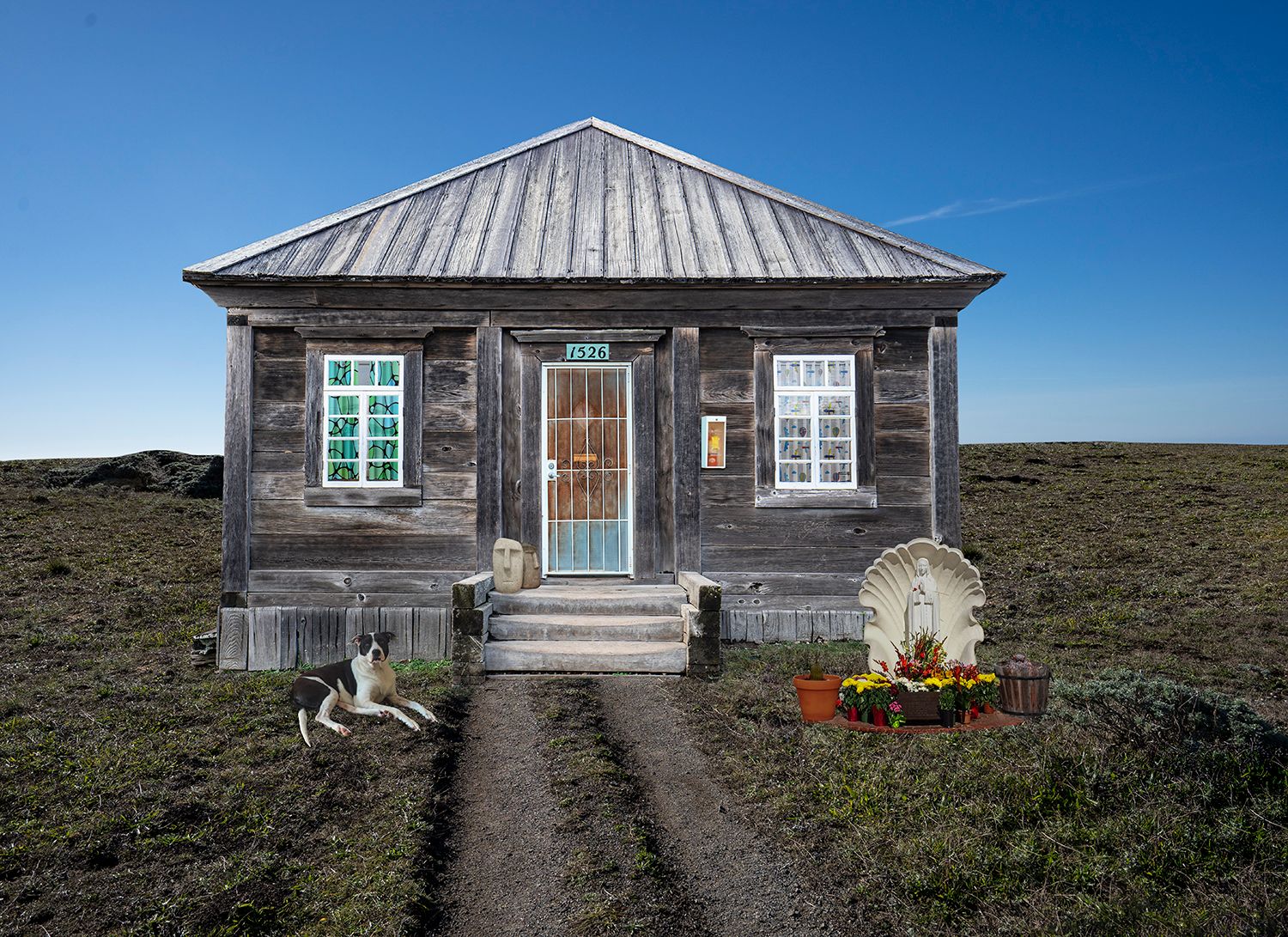 Archival Pigment print on photo rag paper Gated Door House