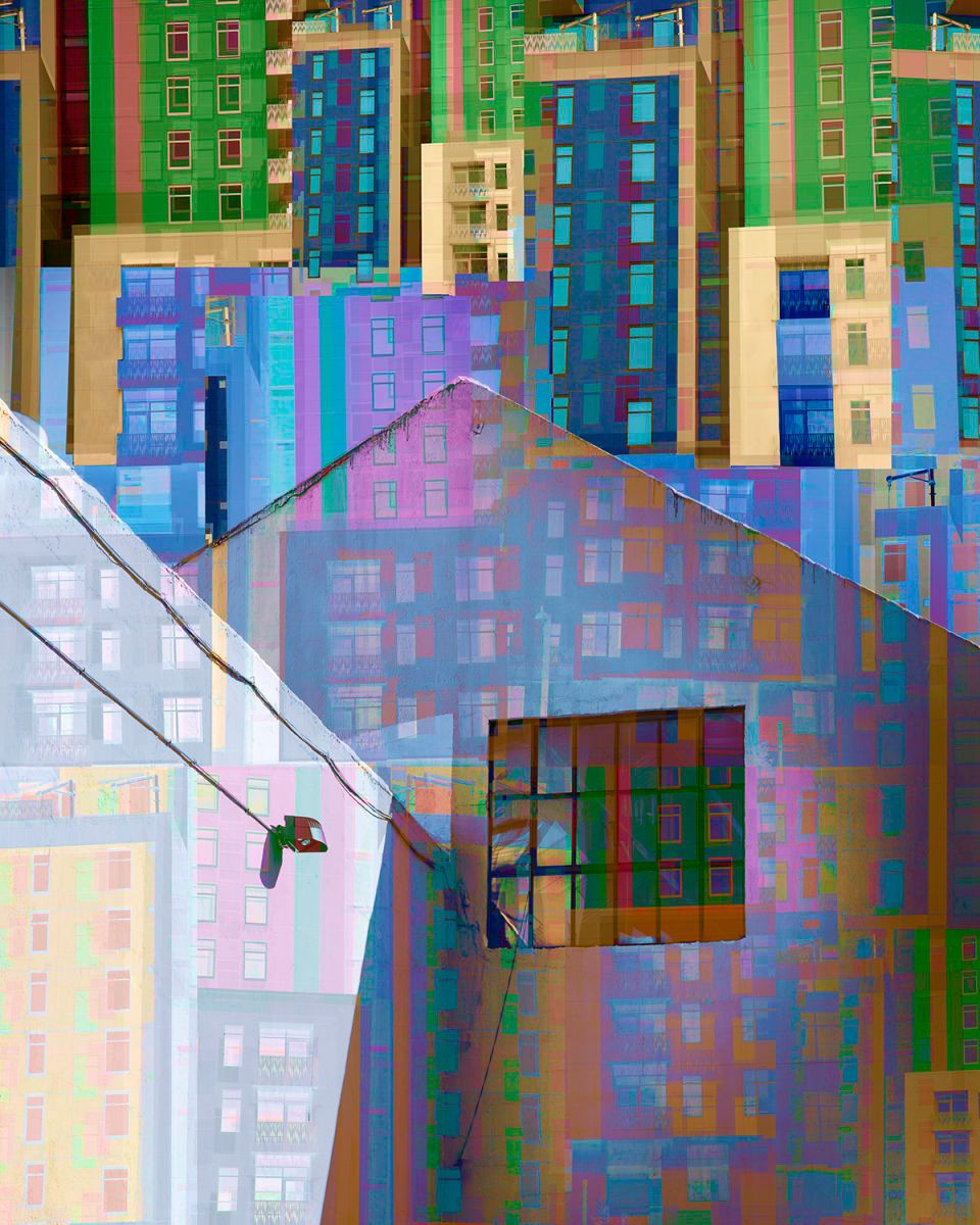 Archival Pigment print   50" x 40" Big City, Small House