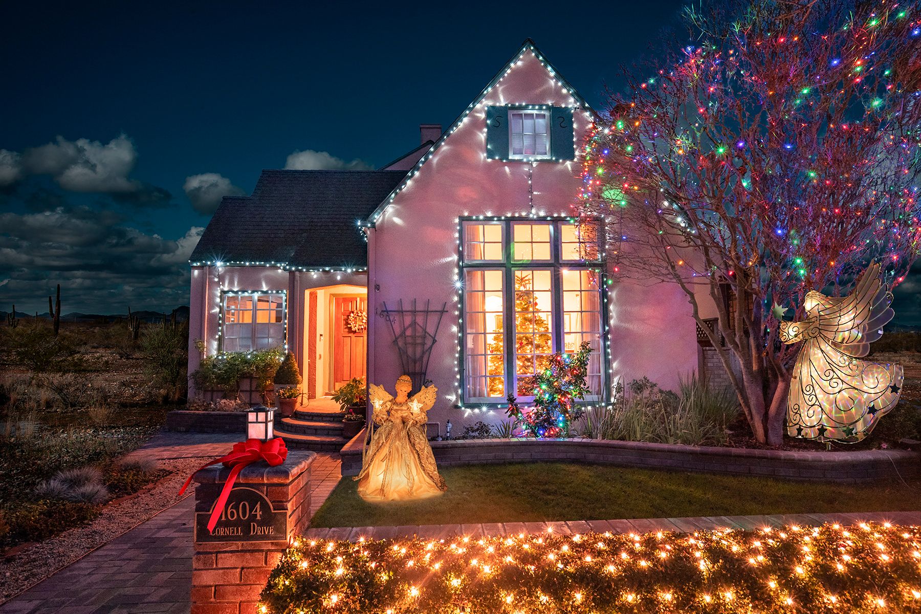 Archival Pigment print on photo rag paper from the Virtually No Place Like Home (for the Holidays) series Pretty in Pink House