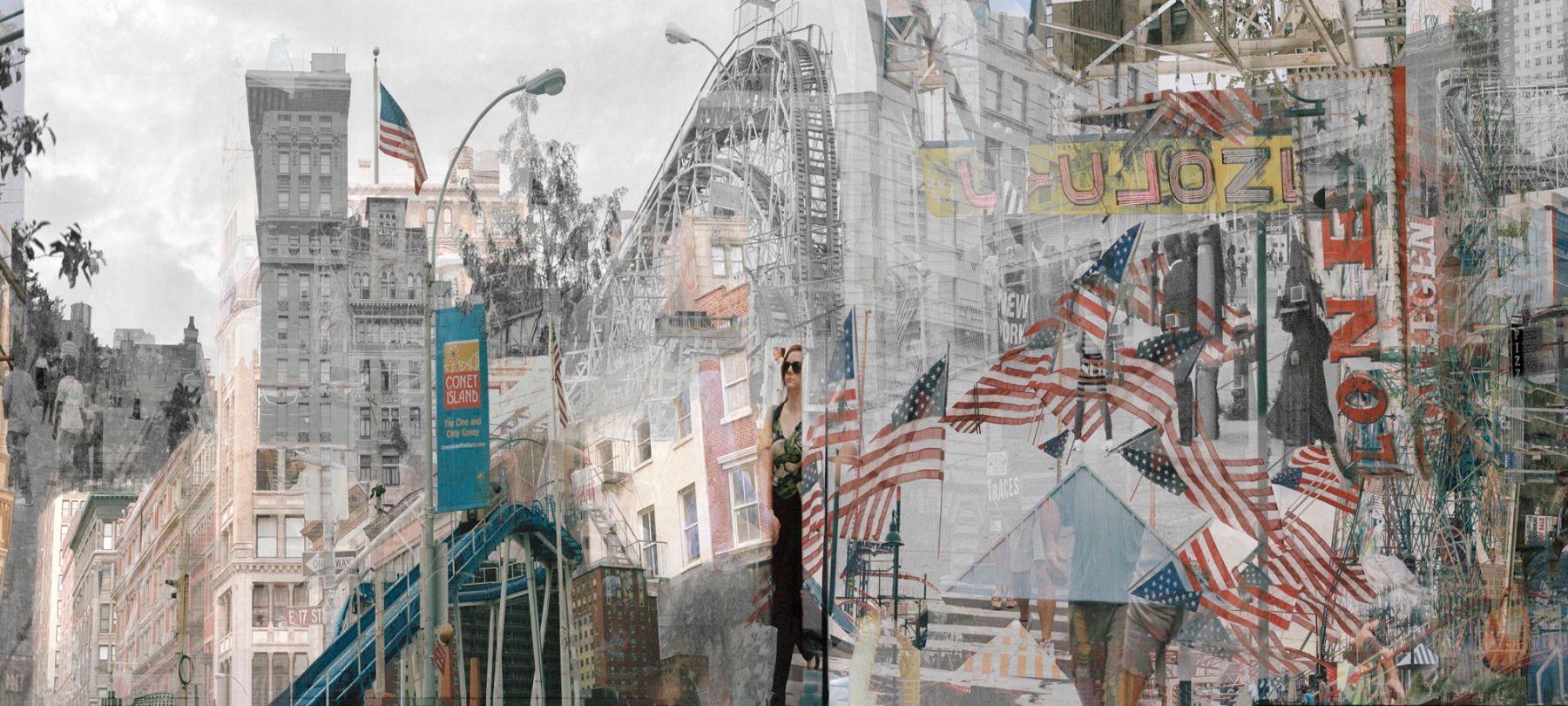 Dye Sublimation print  on metal    20" x 50" Coney Island Summer