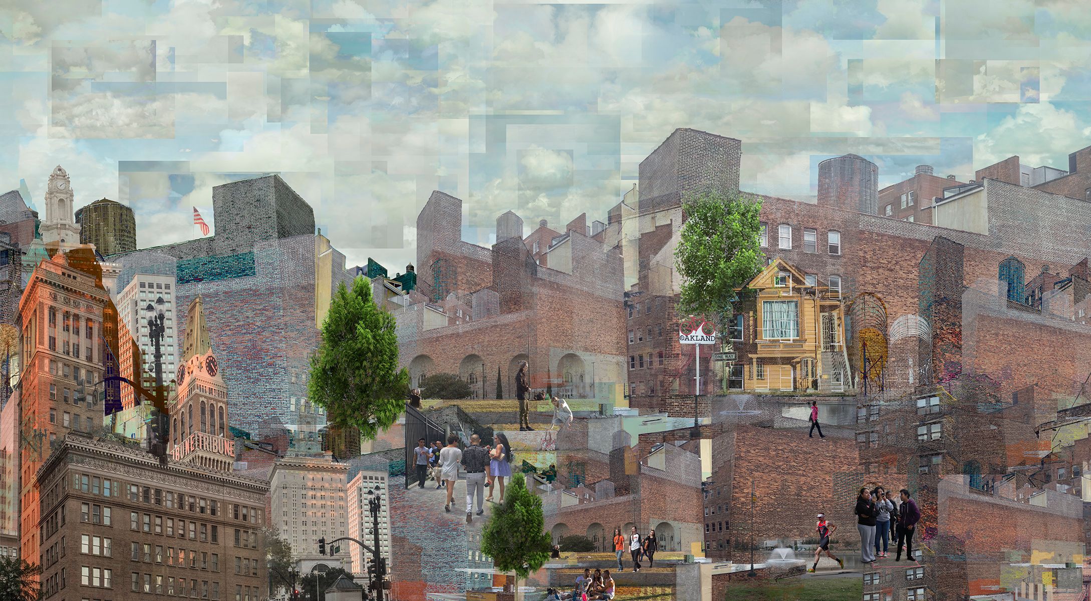 Dye Sublimation print on metal-30" x 54" Oakland  Sky