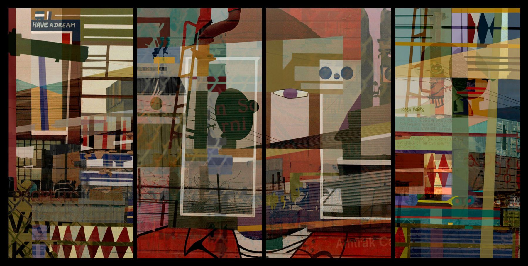 Archival Pigment prints 4 panels (40" x20" each) Have a Dream