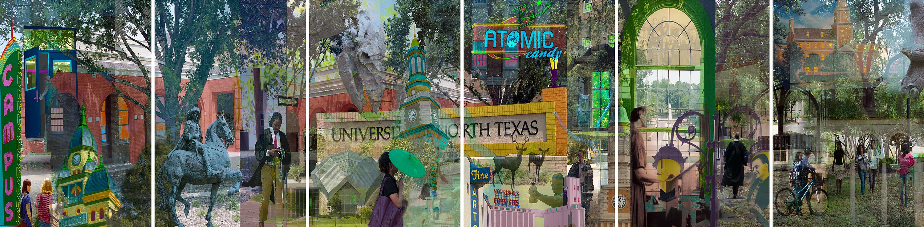 Dye Sublimation prints on metal Northern Texas University (detail)