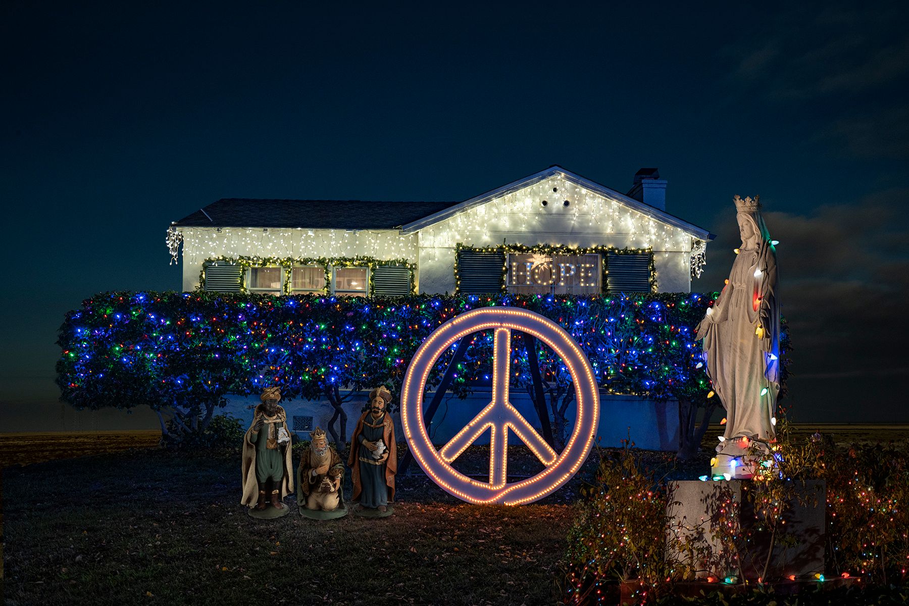 Archival Pigment print on photo rag paper from the Virtually No Place Like Home (for the Holidays) series Peace House