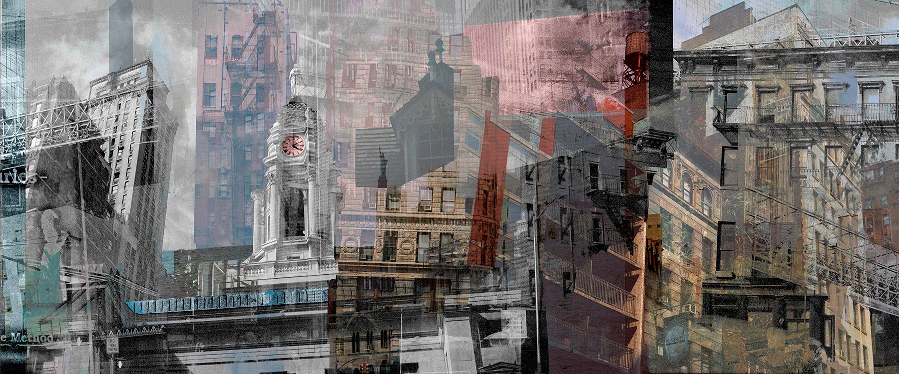 Archival Pigment Print    20" x50" City Time