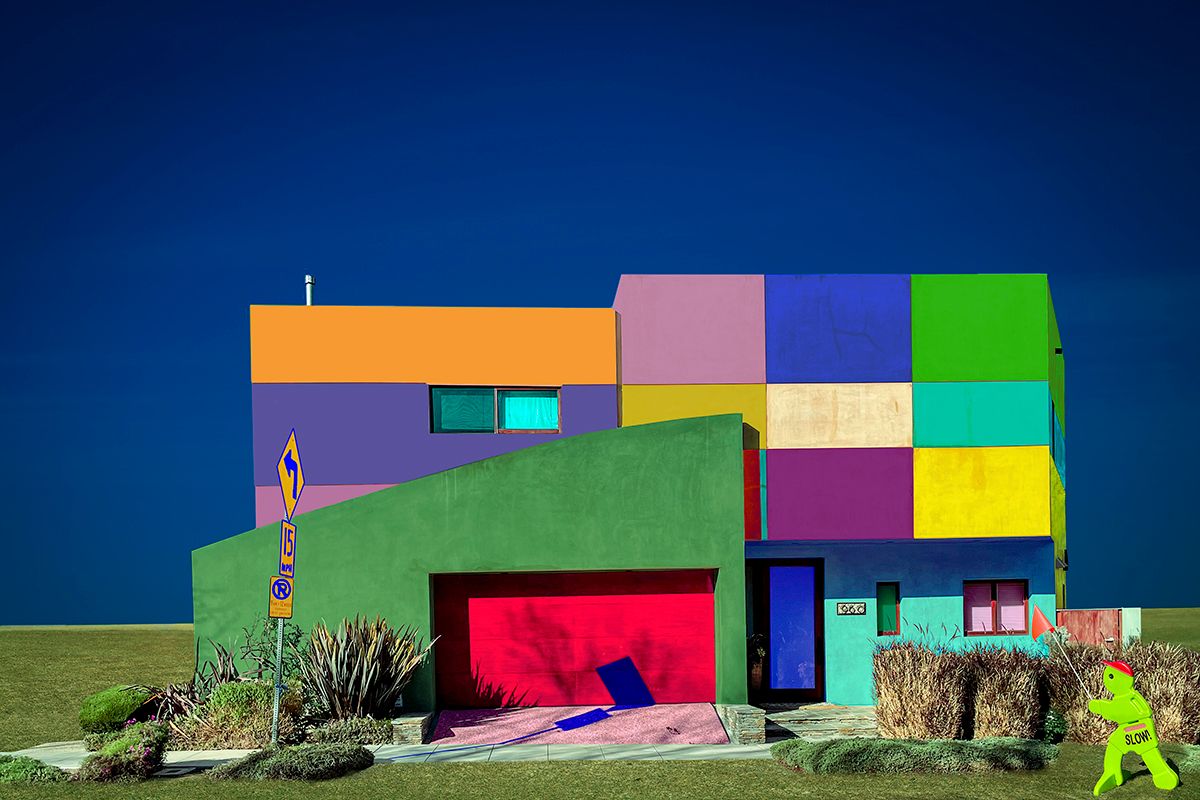 Archival Pigment print on photo rag paper Color Field House