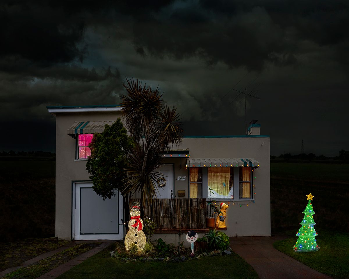 Archival Pigment print on photo rag paper from the Virtually No Place Like Home (for the Holidays) series Christmas Dog House