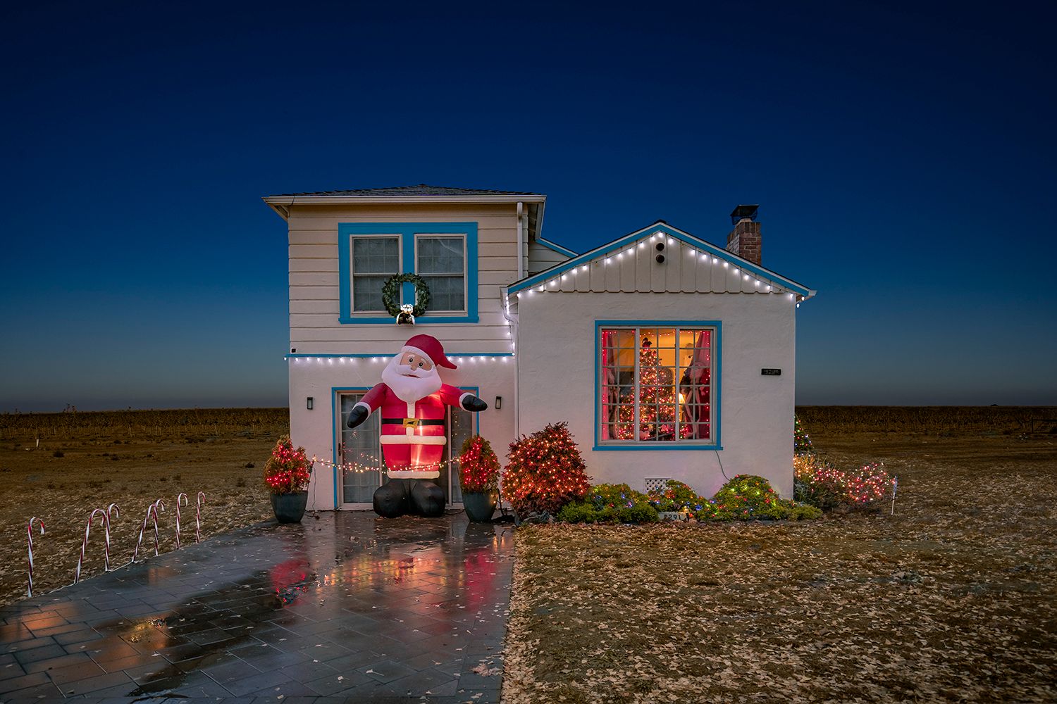 Archival Pigment print on photo rag paper from the Virtually No Place Like Home (for the Holidays) series Big Santa House