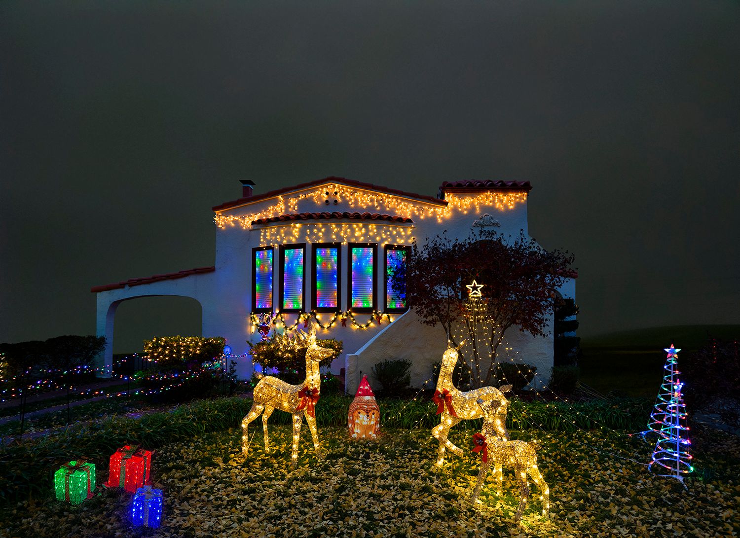Archival Pigment print on photo rag paper from the Virtually No Place Like Home (for the Holidays) series Three Reindeer House