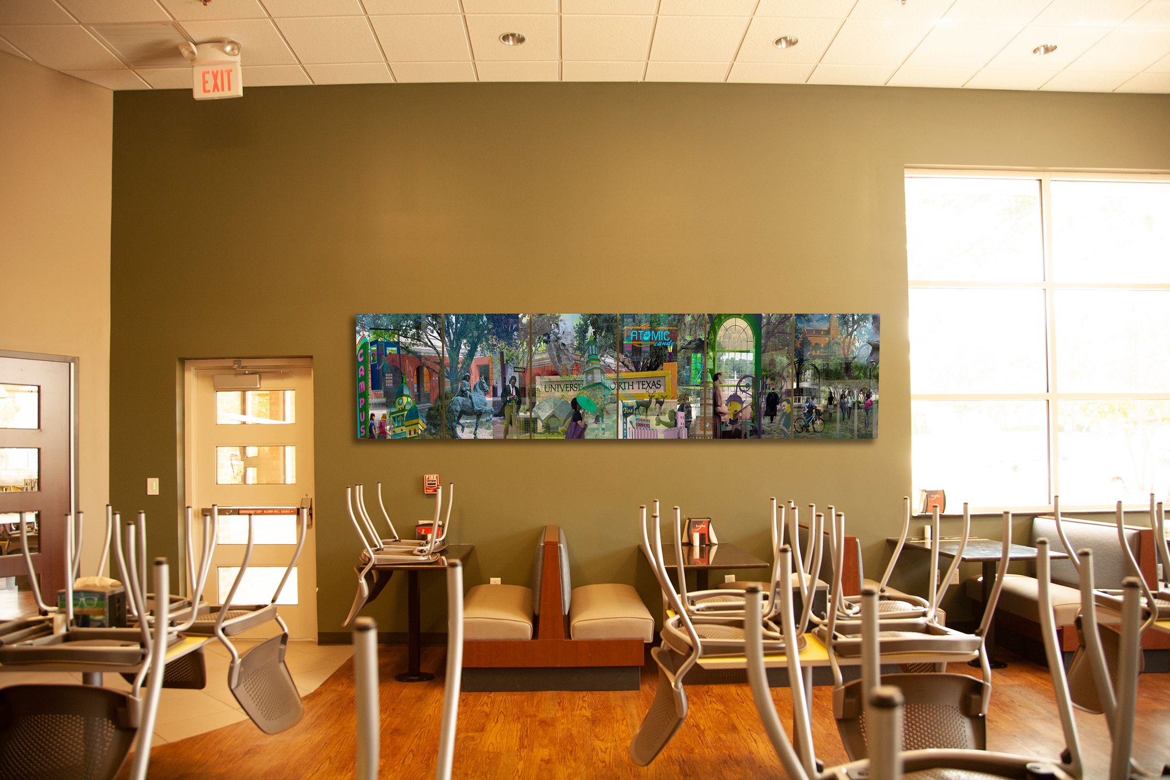 Dye Sublimation prints on metal UNT Bruce Hall Installation