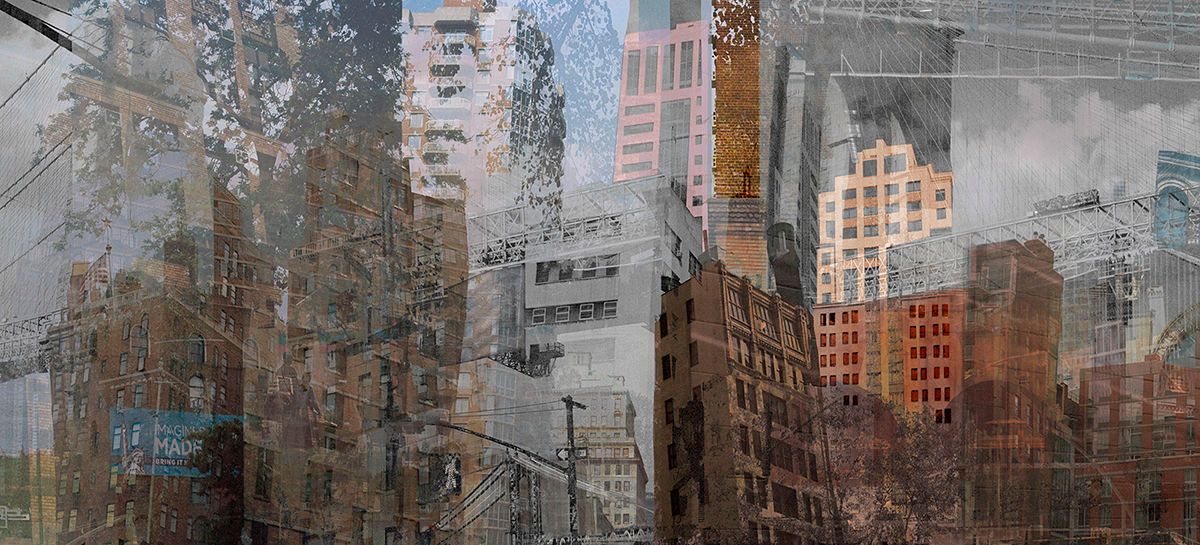 Archival Pigment print    20"x50" Down Under the Brooklyn Bridge