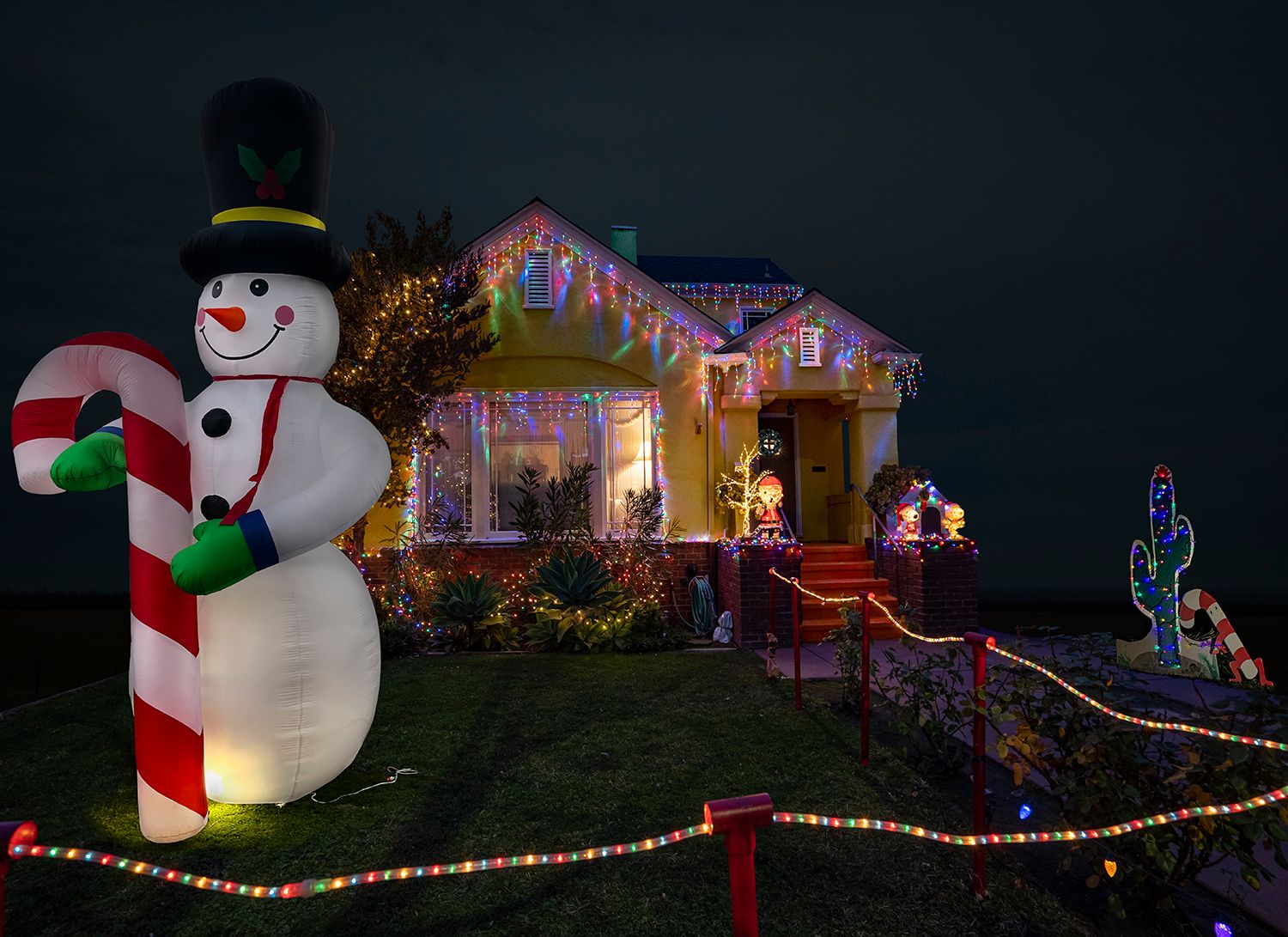 Archival Pigment print on photo rag paper from the Virtually No Place Like Home (for the Holidays) series Huge Snowman House