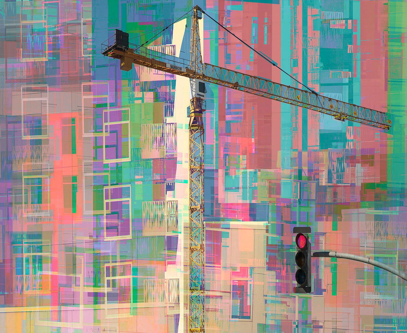 Dye Sublimation print on metal  40" x 50" Stop Crane