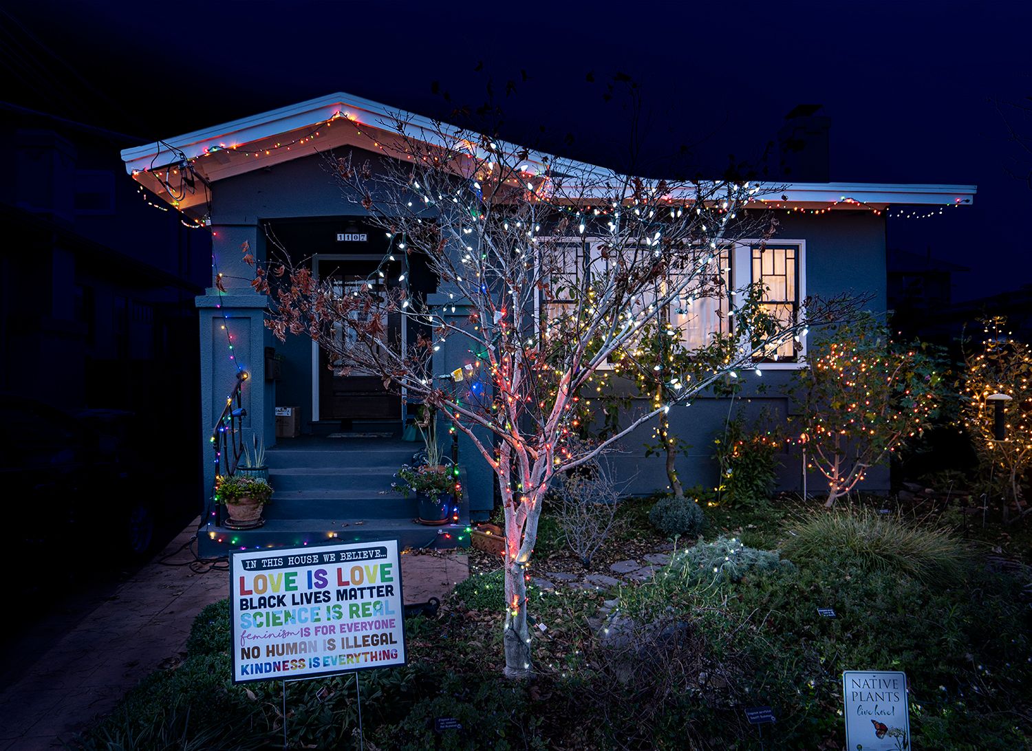 Archival Pigment print on photo rag paper from the Virtually No Place Like Home (for the Holidays) series Love House