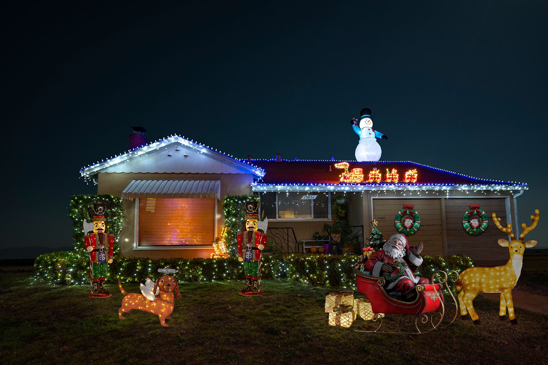 Archival Pigment print on photo rag paper from the Virtually No Place Like Home (for the Holidays) series Angel Dog House