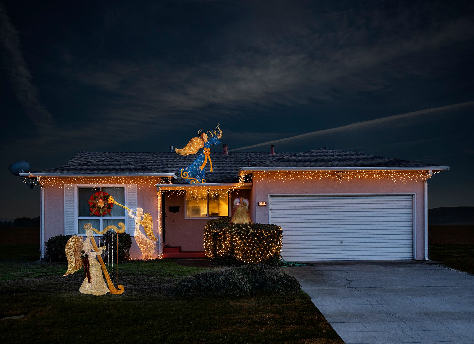 Archival Pigment print on photo rag paper from the Virtually No Place Like Home (for the Holidays) series Christmas Ranch House