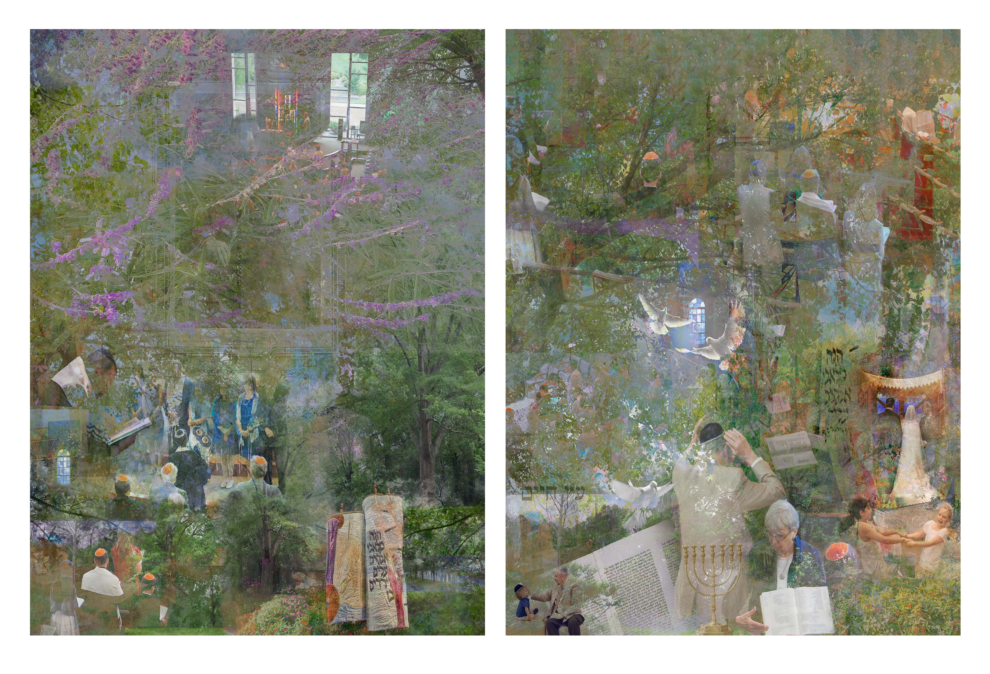 Archival Pigment prints on photo rag 40" x30" each Eitz Chaim 2 diptych