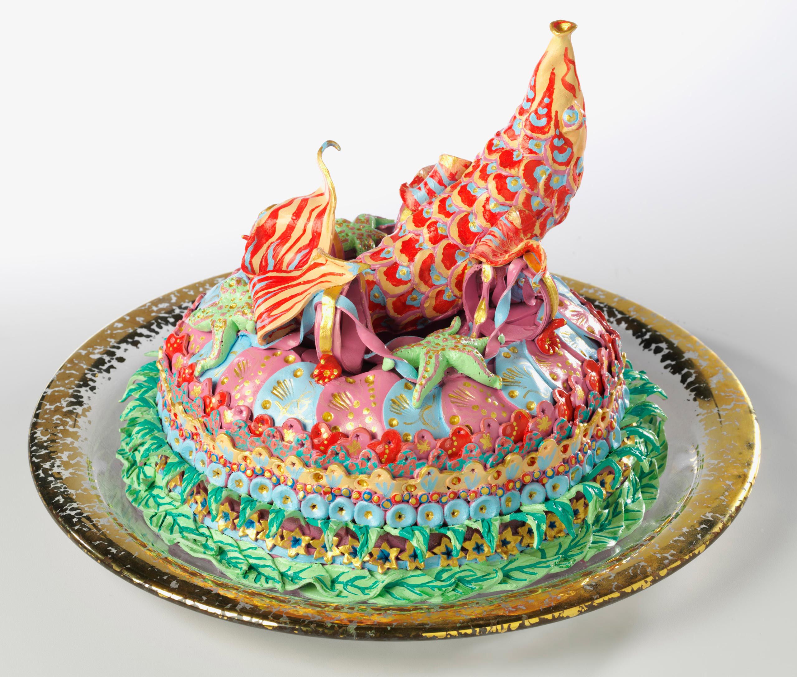 polymer clay sculpture Fish Centerpiece