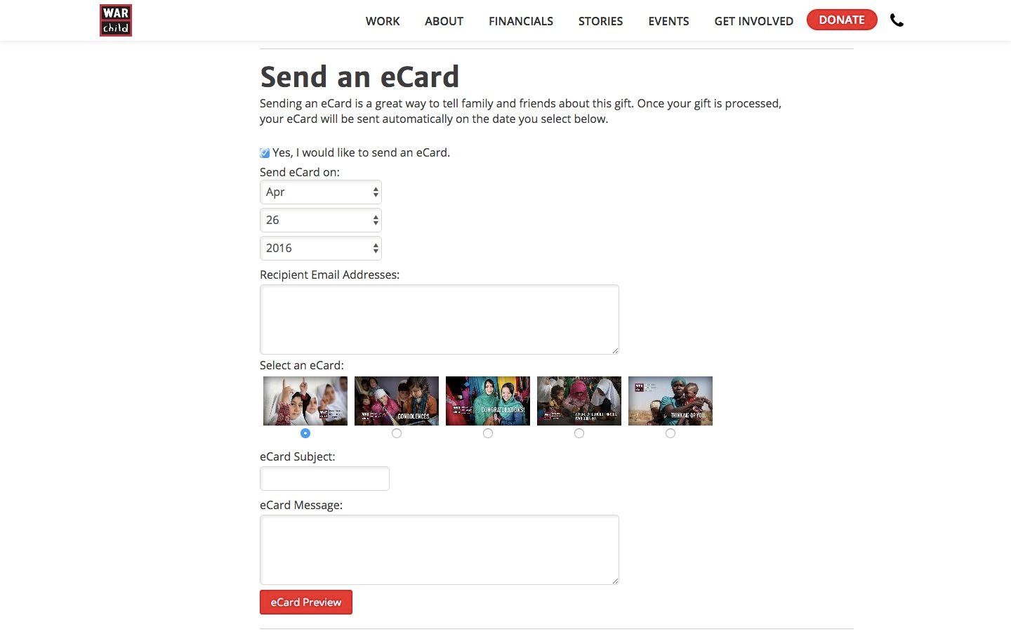 War Child Canada Campaign