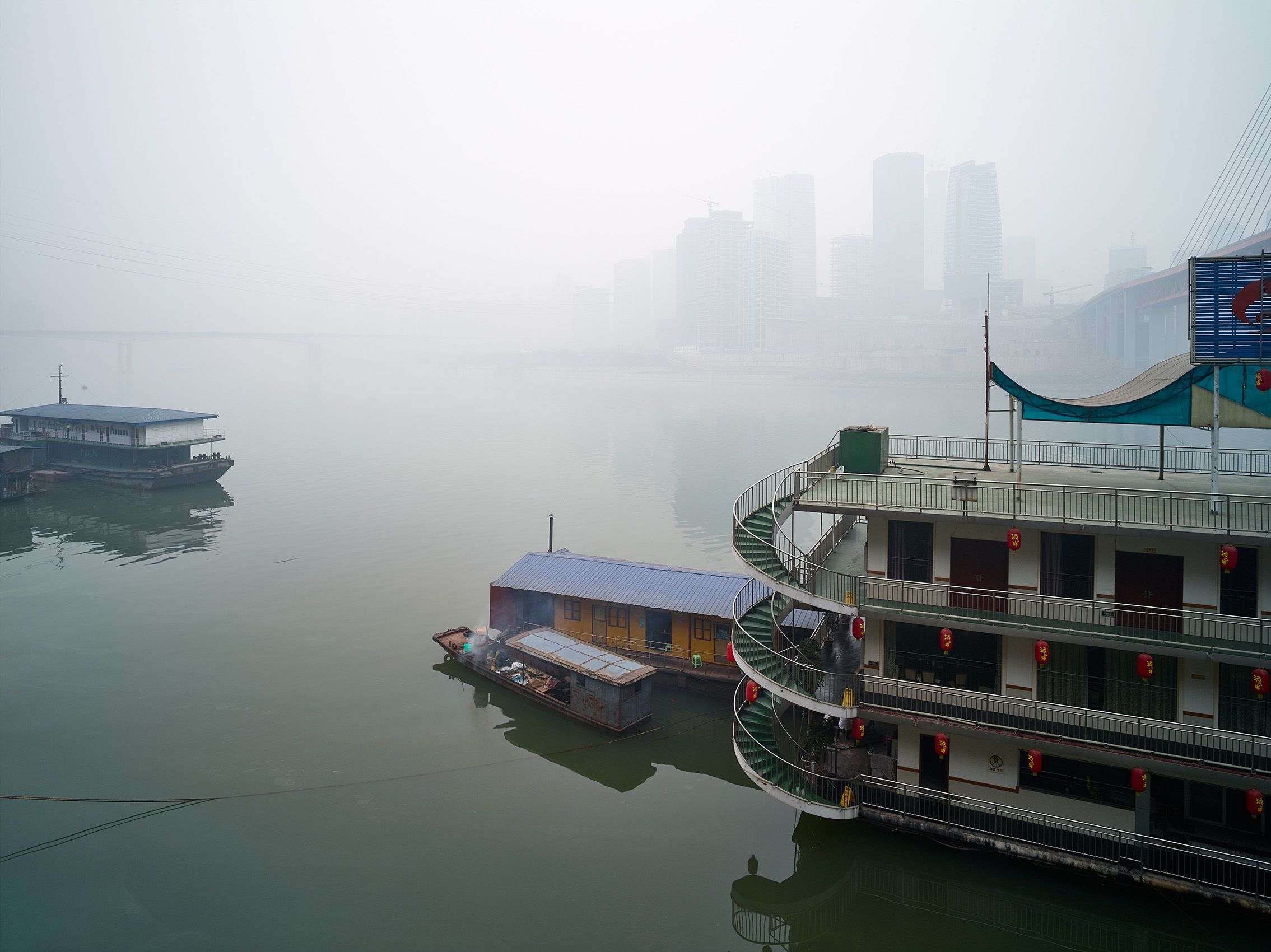 River boats on the Jialing River, Chongqing