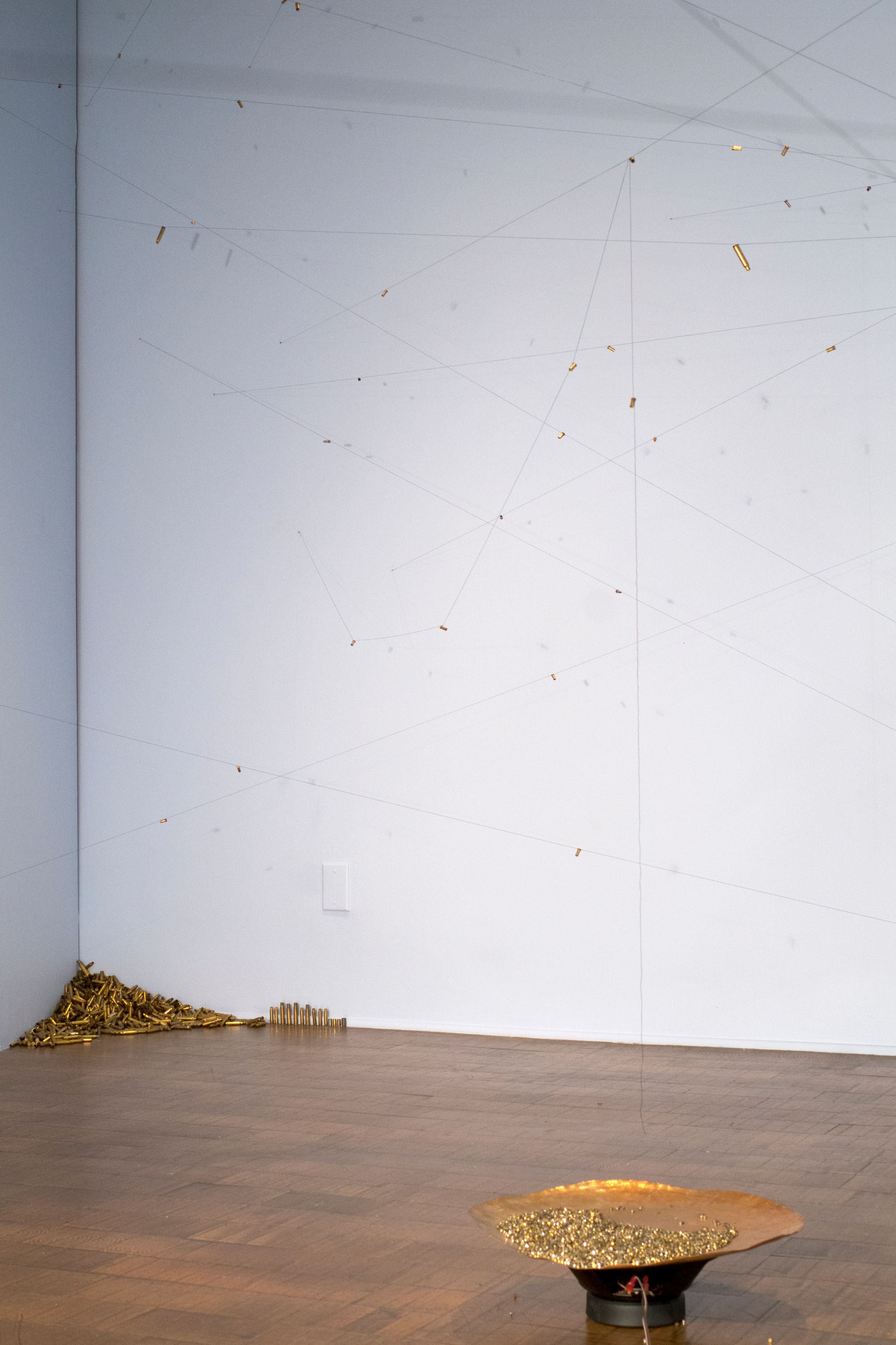 The shortest distance between two points,  2017, wire, hardware, seashells, spray paint, variable dimensions, CAFAM .JPG