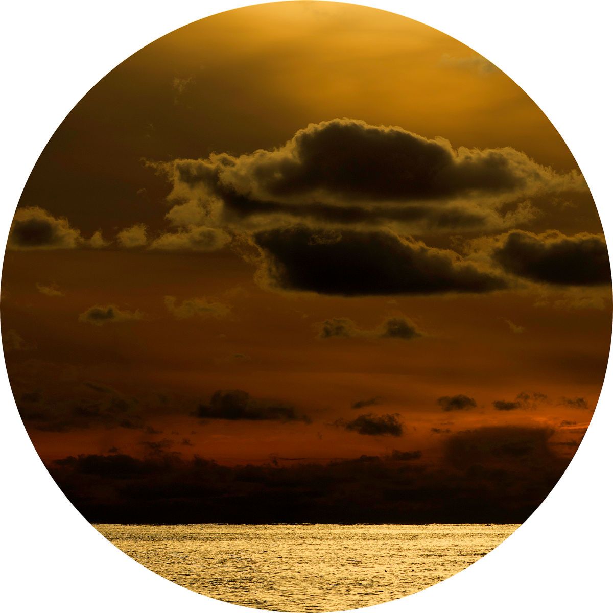 Handmade Orotone (gold foil on photograph).  Edition of 7. Diameter 36 inches SEE IN MONTAUK IV