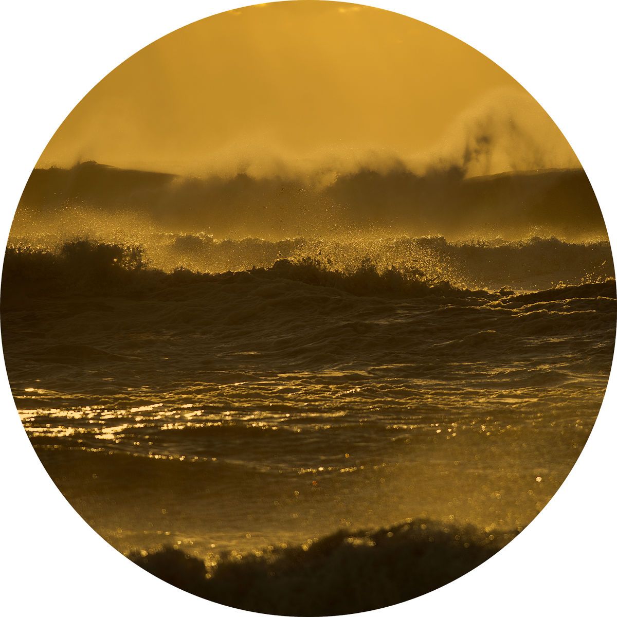 Handmade Orotone 36 inches diameter. Edition of 7 WAVES II