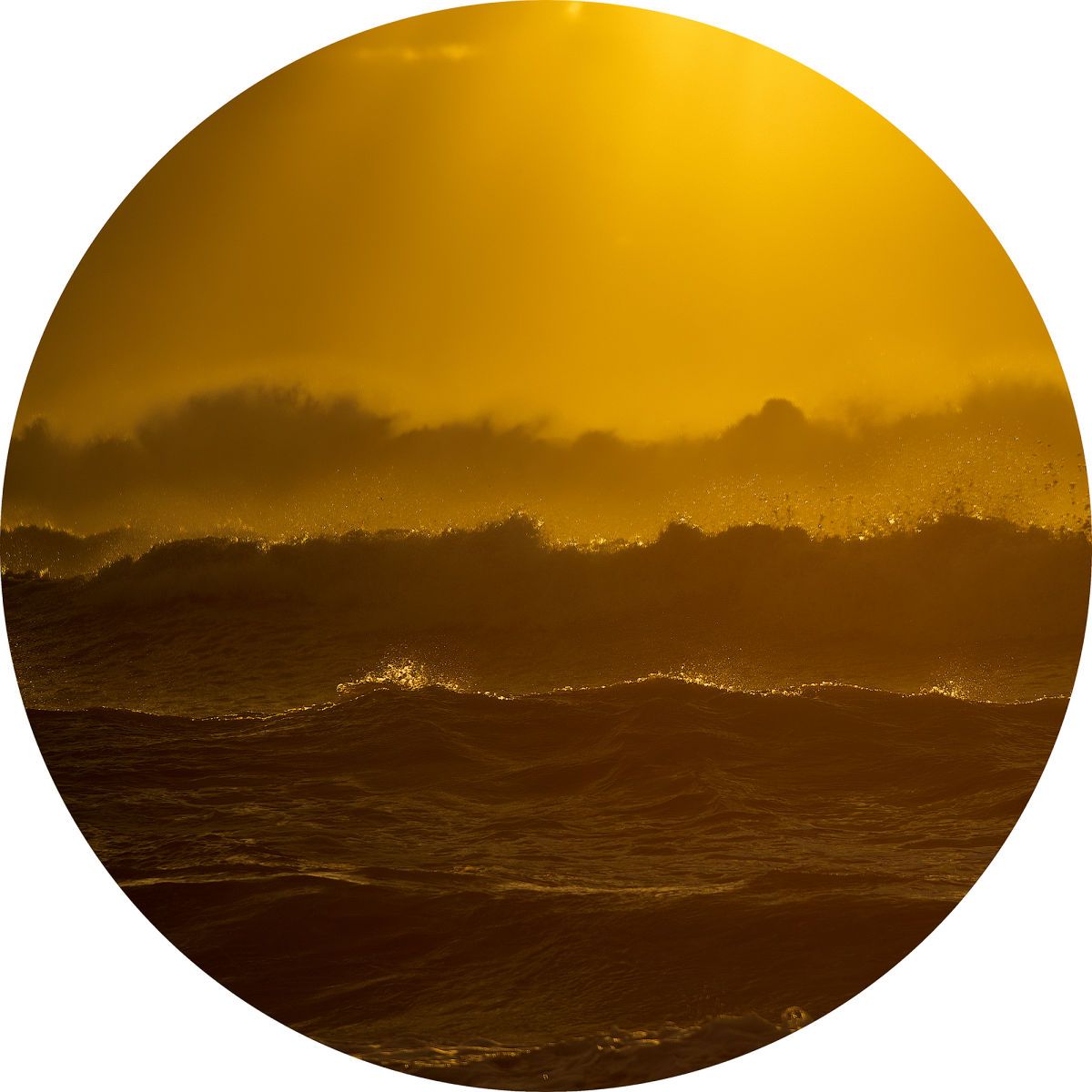 Handmade Orotone 36 inches diameter. Edition of 7 WAVES III
