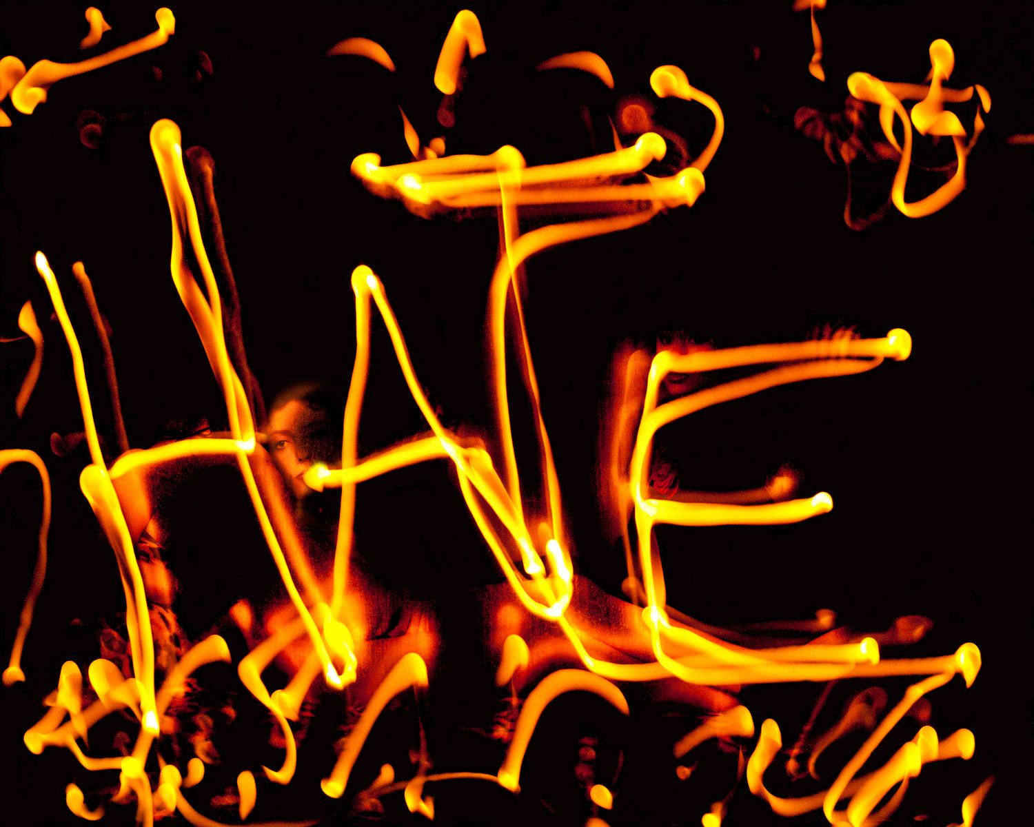 Orotone (Gold foil on photograph). Edition of 7 HATE