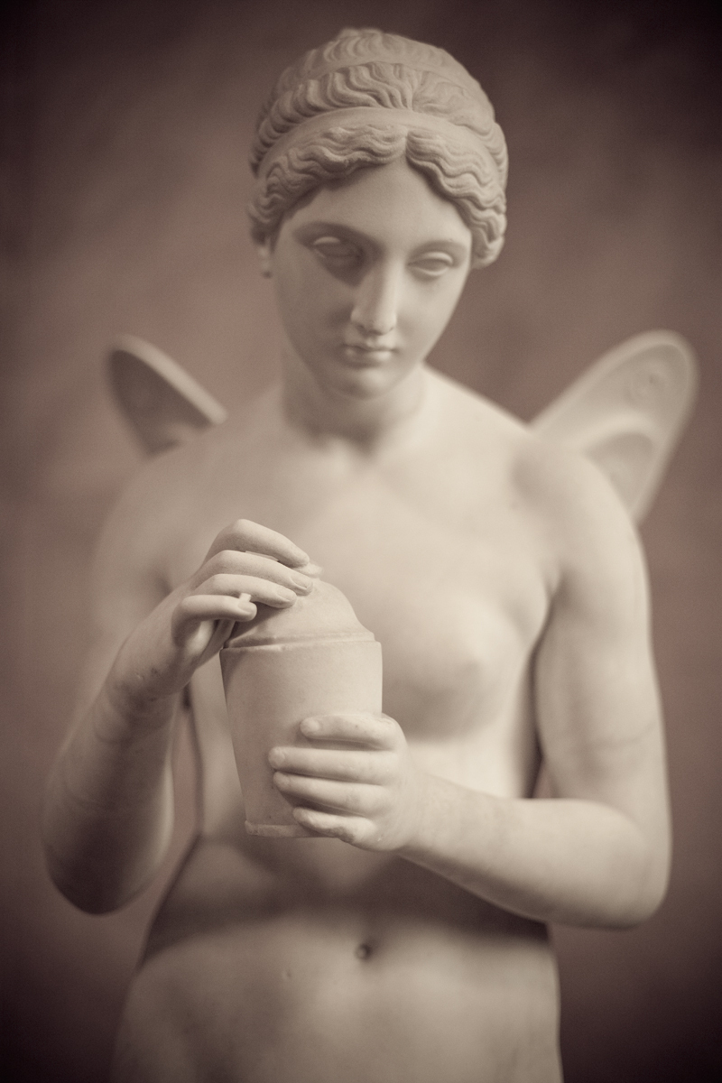 Germany,Berlin,Alte Nationalgalerie (Old National Gallery) 1861, Museum Island,  statue of angel holding a small container statue of angel holding a small container