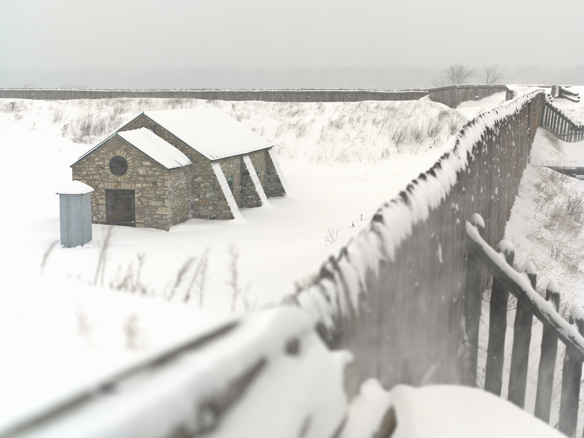 Canada,Ontario,Niagara-on-the-Lake, Fort George National Historic Park, gunpowder magazine in winter. Canada,Ontario.Niagara-on-the Lake, Fort George