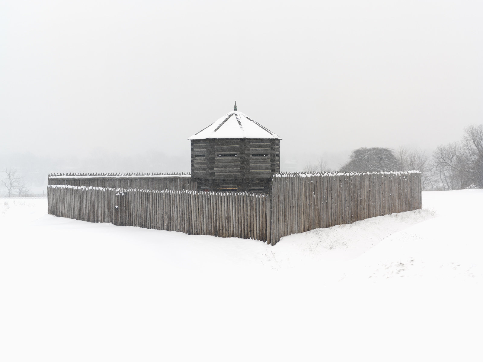 Canada,Ontario,Niagara-on-the-Lake, Fort George National Historic Park, blockhouse in winter Fort George block house in winter