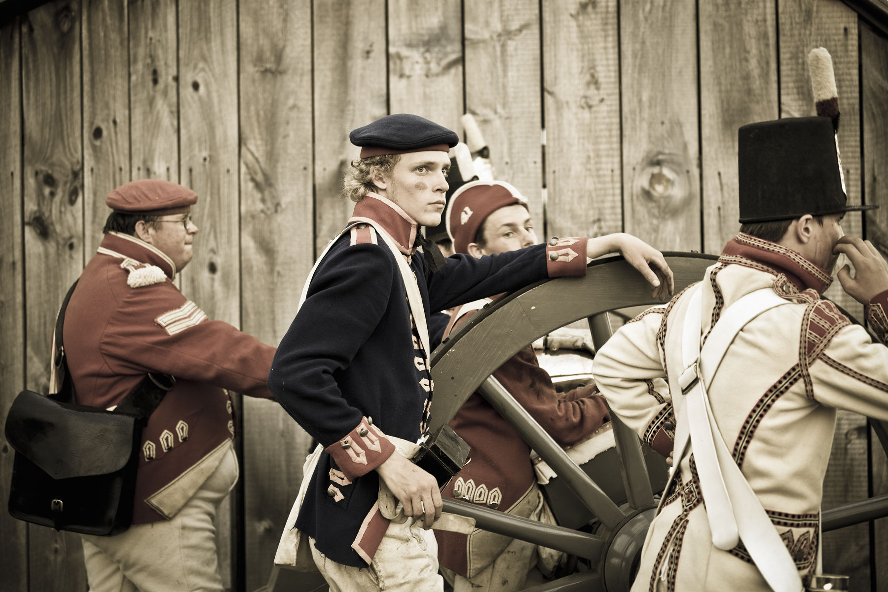 Canada, Ontario, Niagara-on-the-Lake, Fort George National Historic site Canada, Ontario, Niagara-on-the-Lake, Fort George National Historic site. War of 1812  re-enactors of the 41st Regiment at Fort George, artillery gunners
