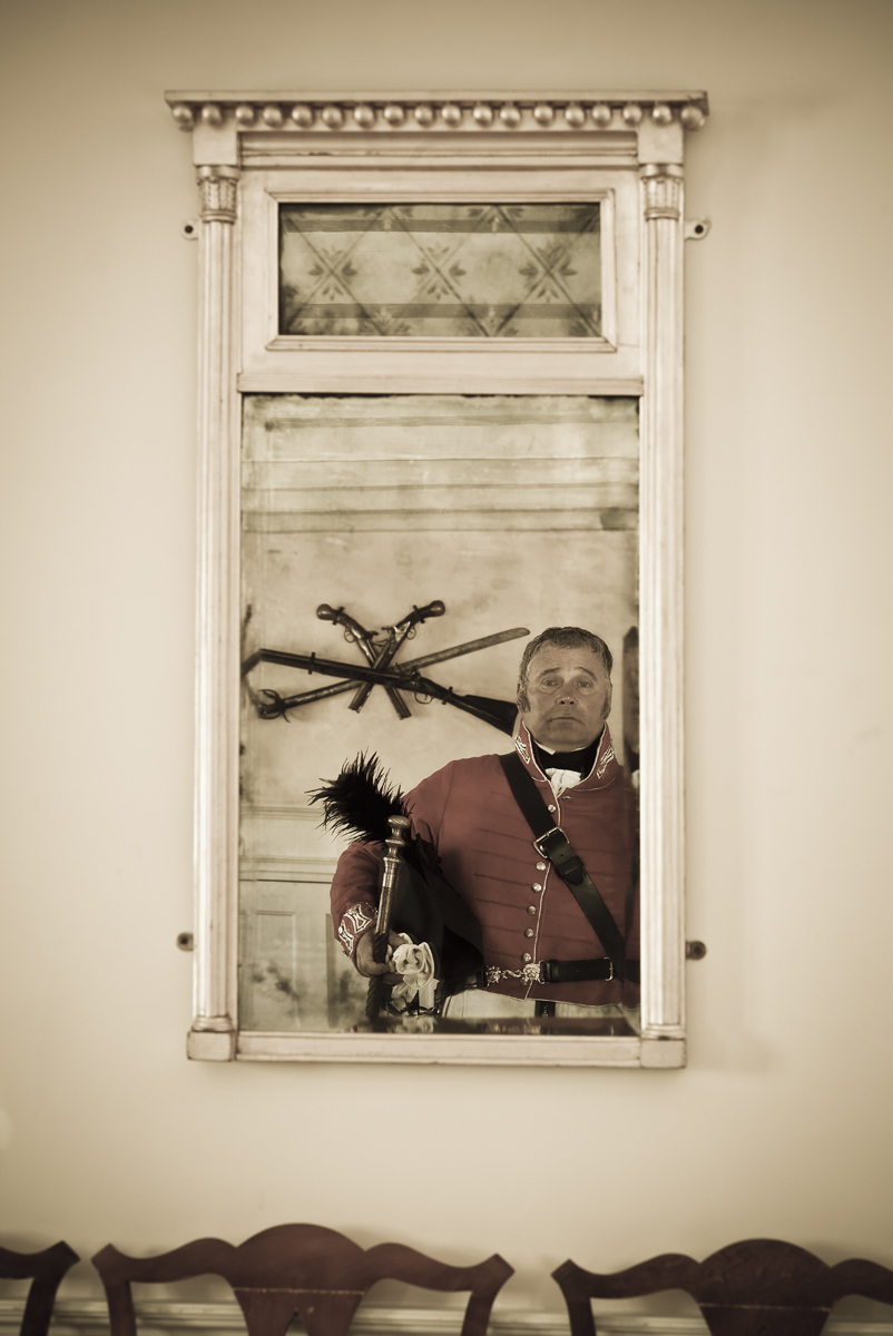 Canada,Ontario,Niagara-on-the-Lake, Fort George National Historic Park, 1812 re-enactor portrait of 1812 era British soldier
