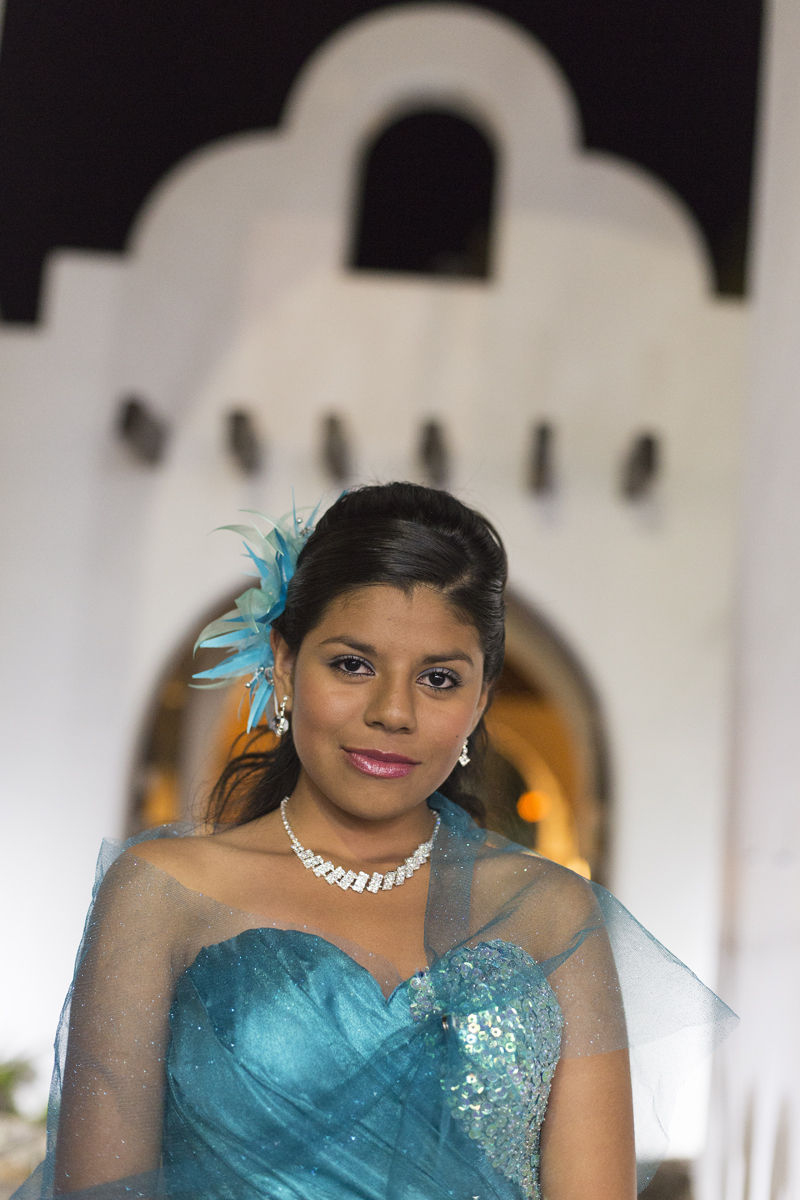 portrait of adolescent girl In Mexico, it is marked with the celebration of the Quinceañera, or 15th Birthday. Alamy #D7EX6R Quincenaera, portrait of young teenager
