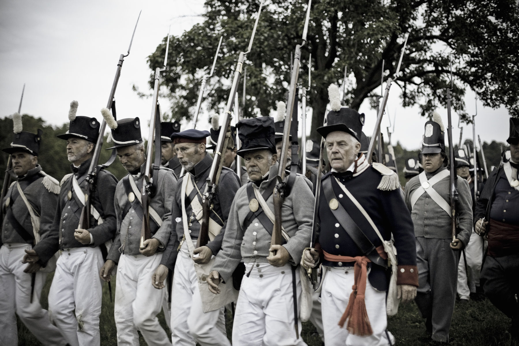 Canada,Ontario,Fort Erie,Old Fort Erie, War of 1812 re-enactment of the Battle of Stoney Creek.The 22nd US Infantry