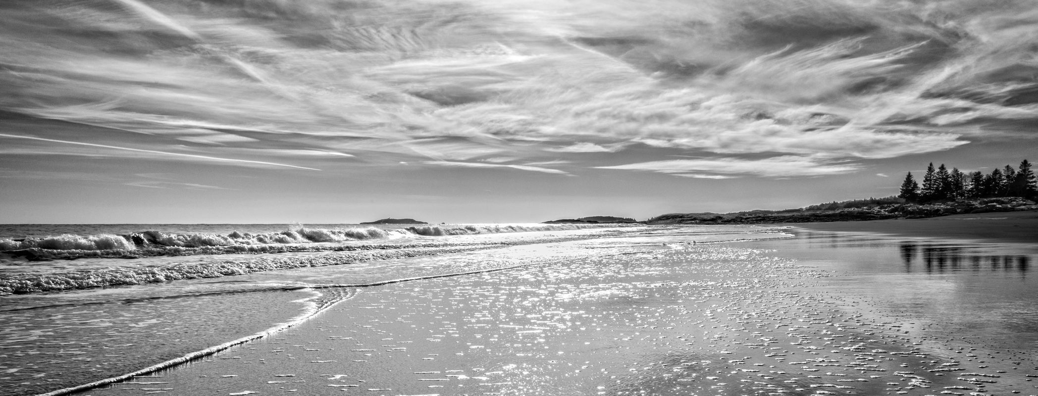 Clouds, Reflections, & Beach