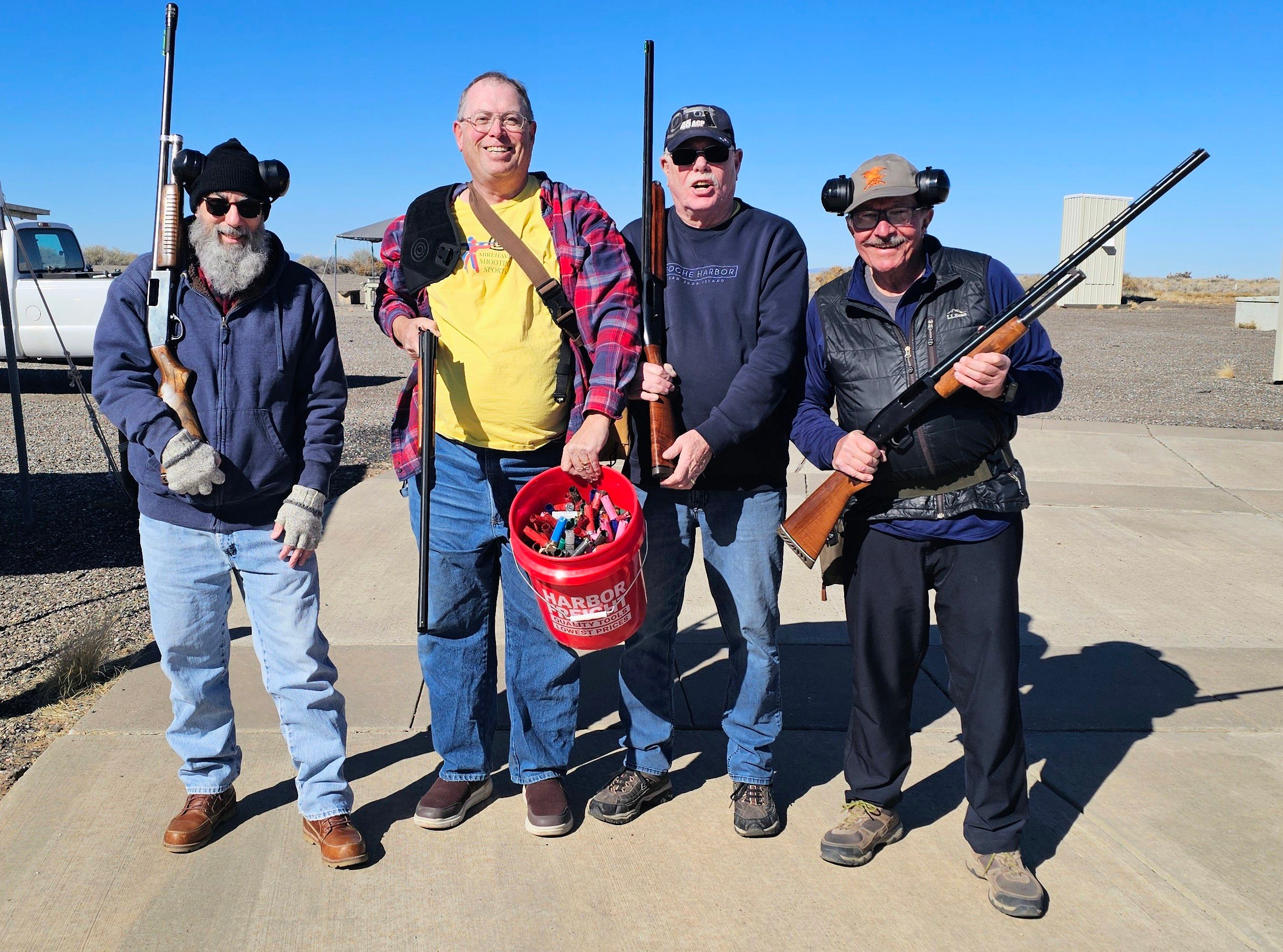 Residents Al, Chuck, John and Ed. Photo by Frank, ABQ Range Officer Al, Chuck, John, and Ed.jpg