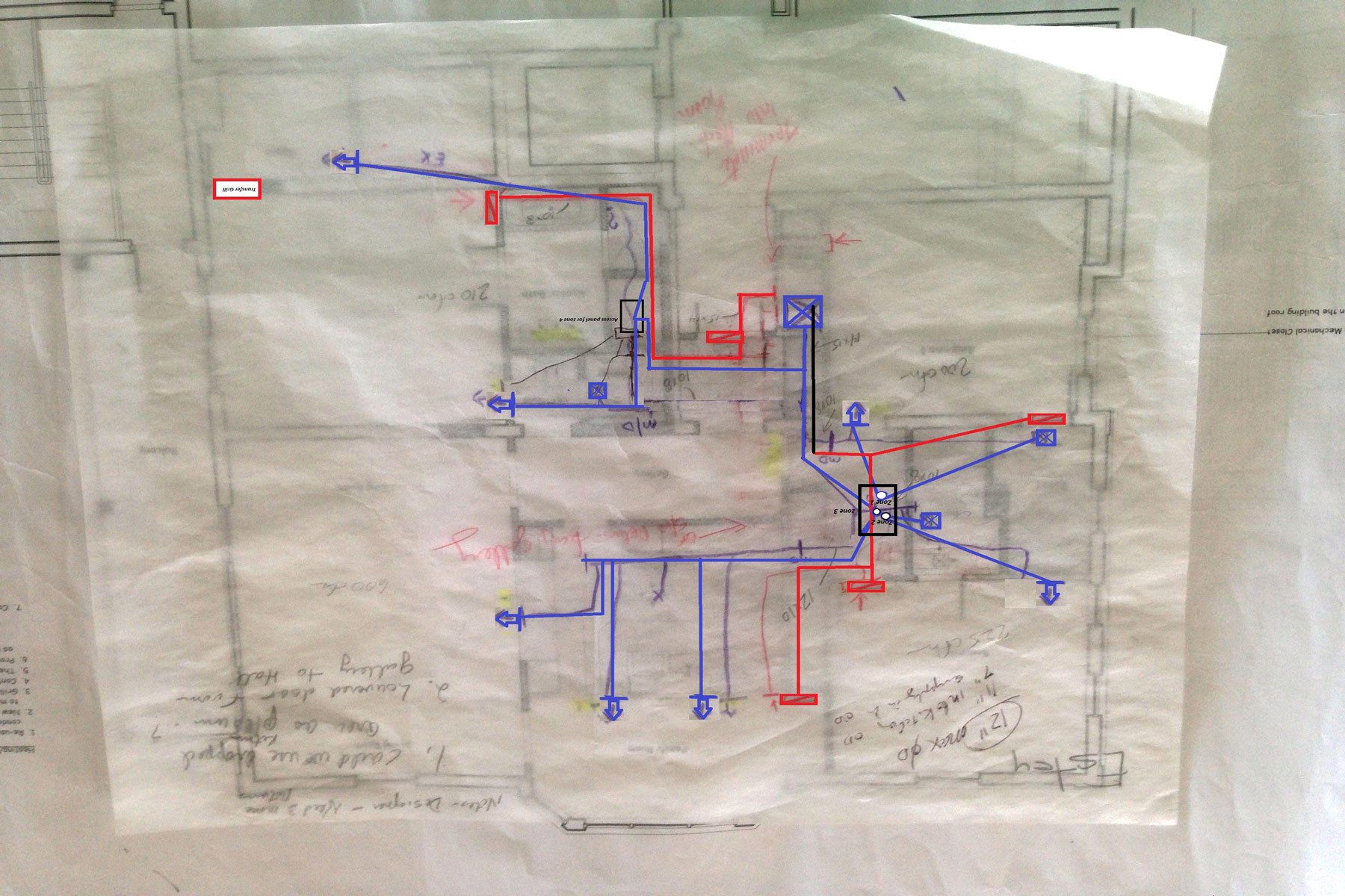 This oceanfront condominium was stripped to its concrete structure, and recreated with a new plan of three discreet zones: public rooms, master suite and guest quarters.  The public spaces flow together seamlessly for easy entertaining and maximum ocean exposure.  The cook's kitchen is outfitted for every possible need, and the matte glass wall tiles and marble rock floors in the bathrooms evoke beach glass glistening in the sand.Custom silk area rugs and Pierre Frey fabric curtains and upholstered furnishings were created especially for the project.New HVAC systems and hurricane resistant doors, windows and shutters were installed.Belsey & Mahla Architects provided both architectural and interior design services on this project completed in 2014. John's Island, Florida