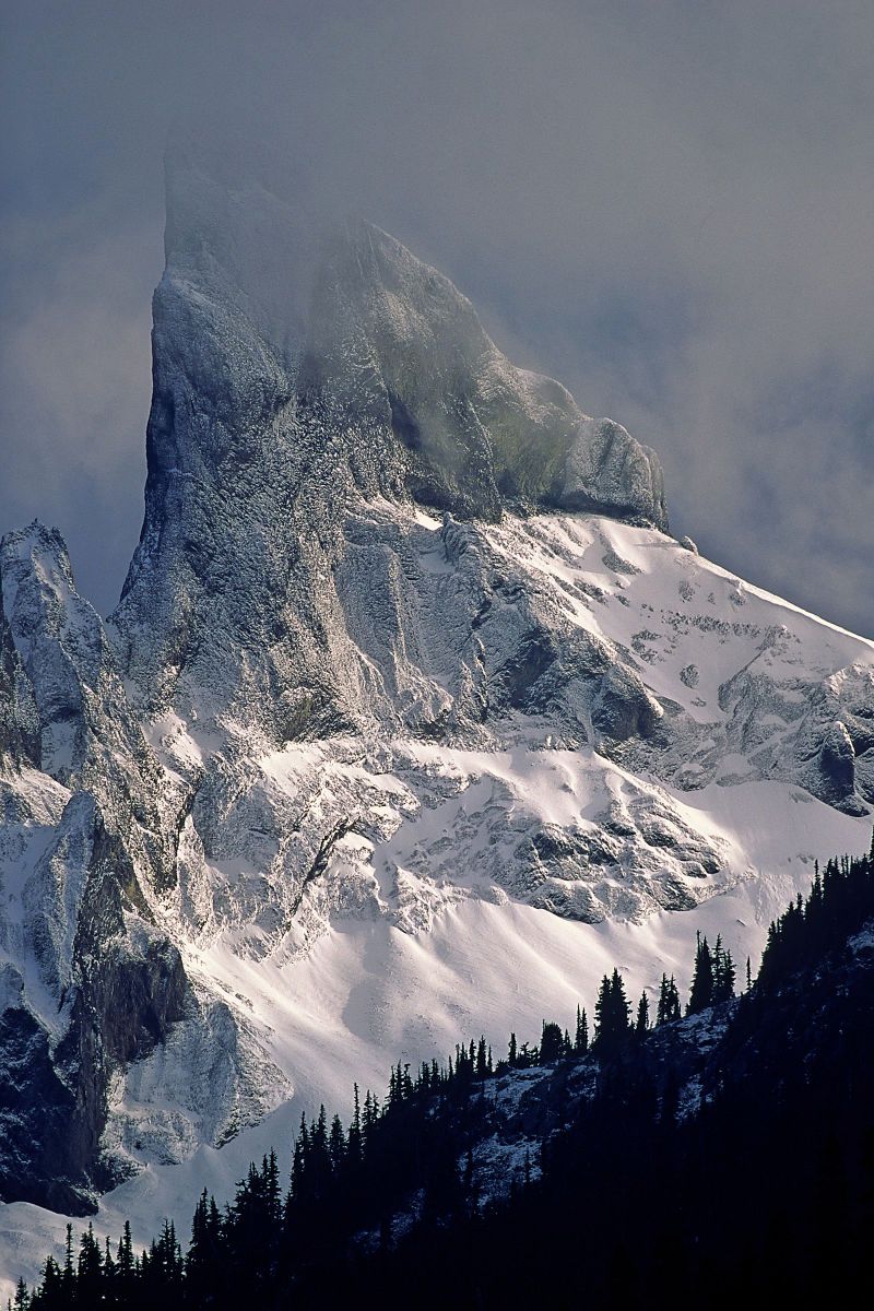The Black Tusk with early season snow Whistler BC