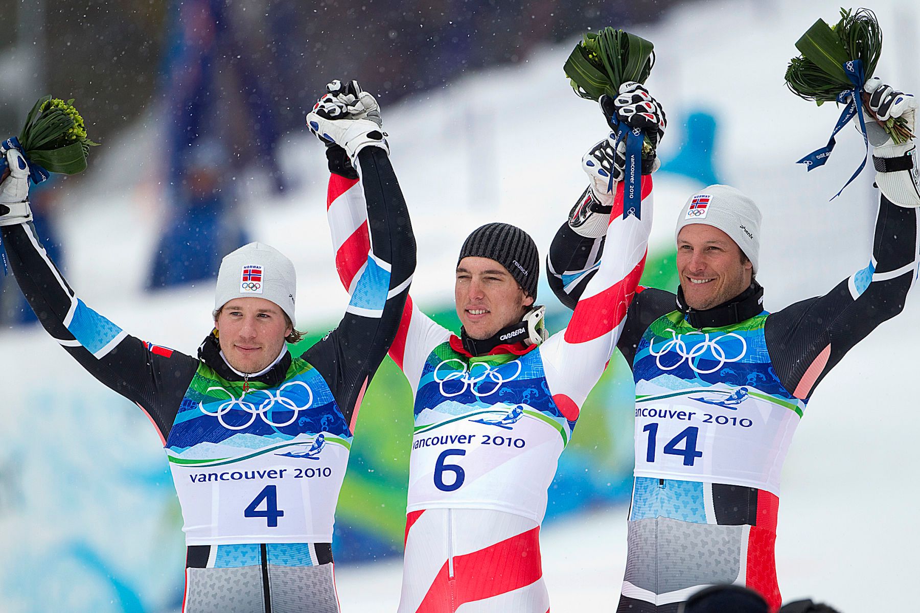Mens GS podium Jansrud, Janka, Svindal Whistler Olympics