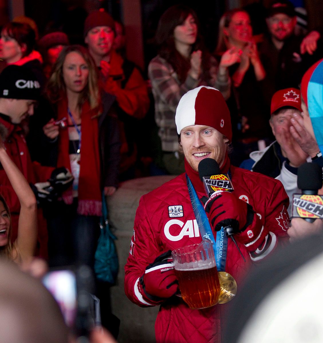 Jon Montgomery at the GLC/SRC party on Much Music TV