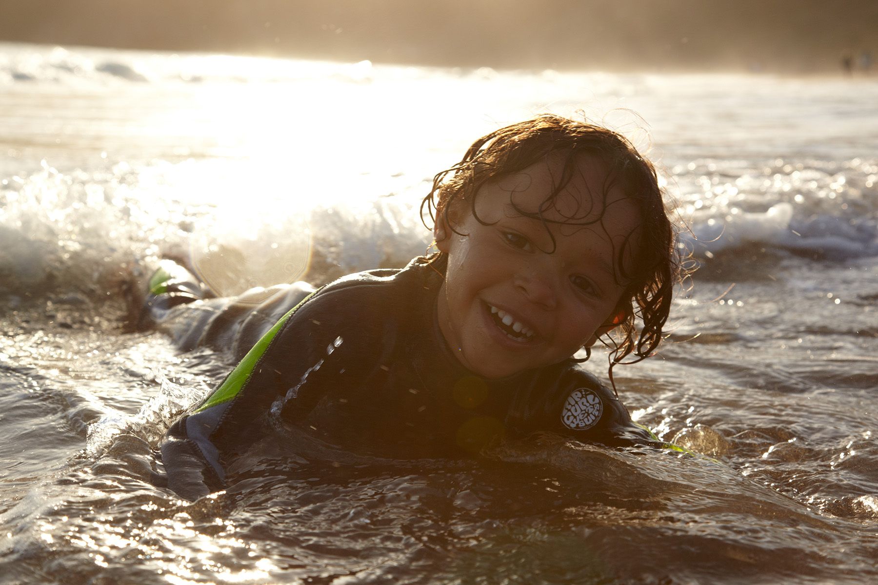 Playing in the surf, Muir Beach, California