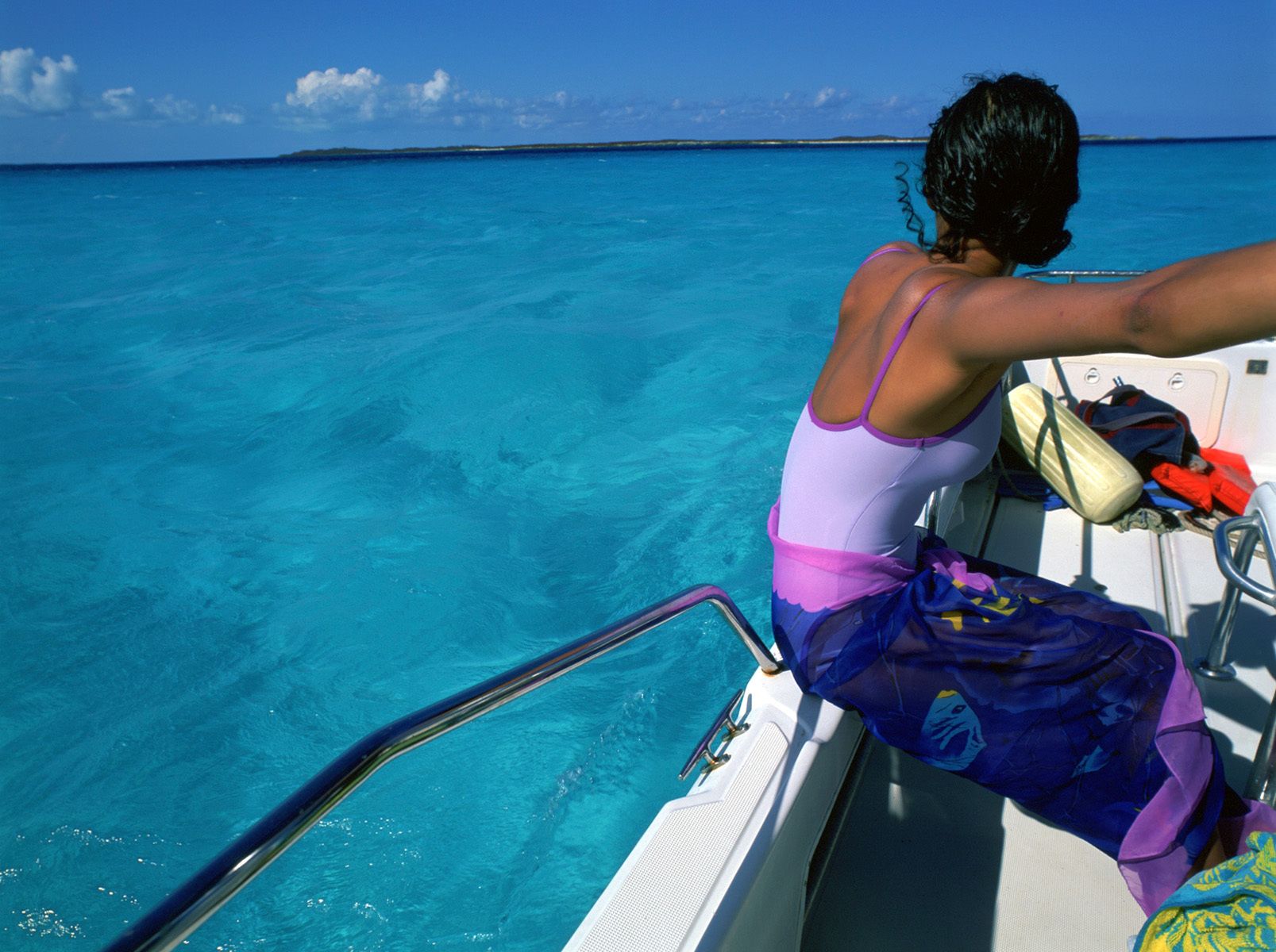 Cruising the shallows of the Exumas, Bahamas