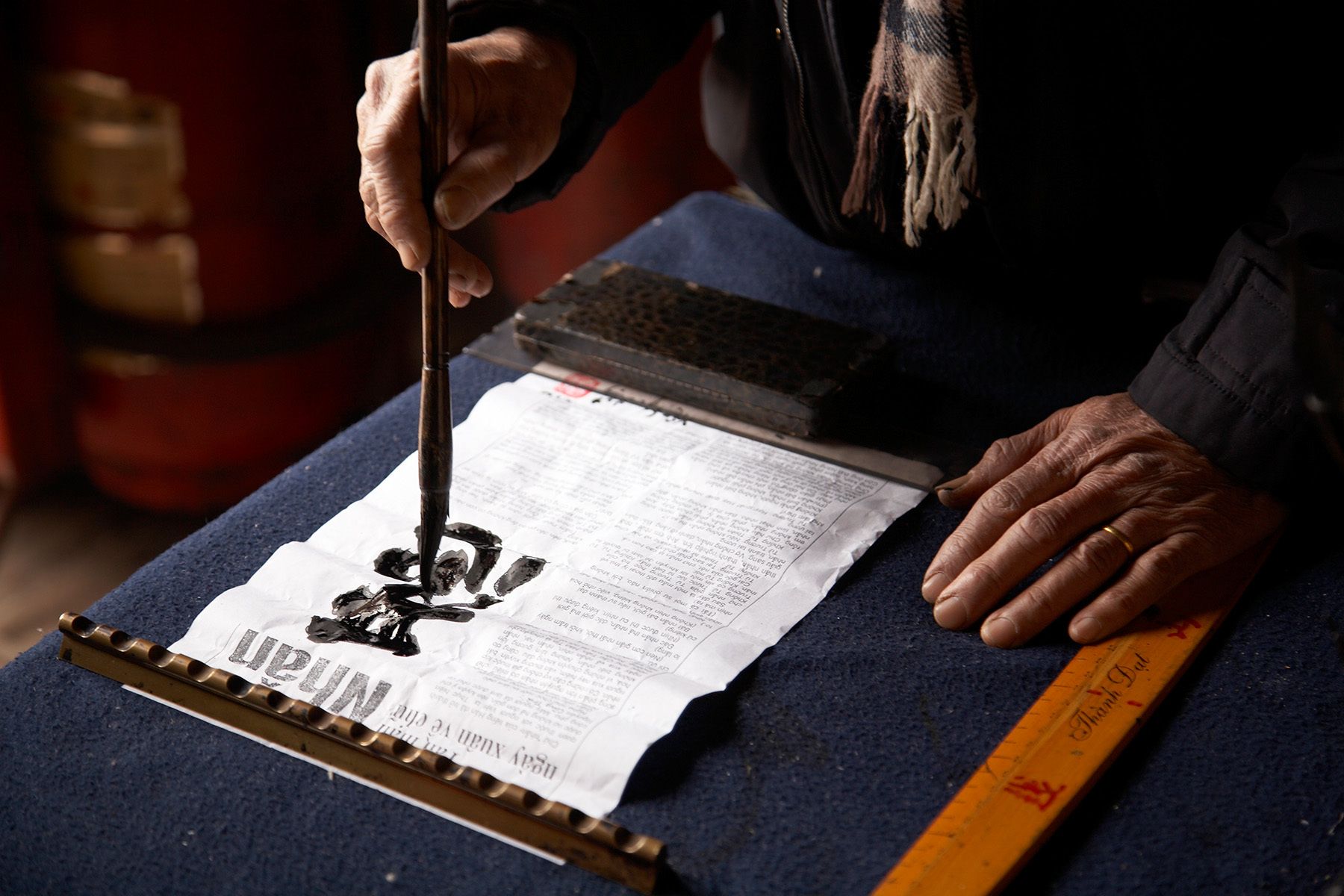 Prayers scripted in Ngoc Son Temple, Hanoi